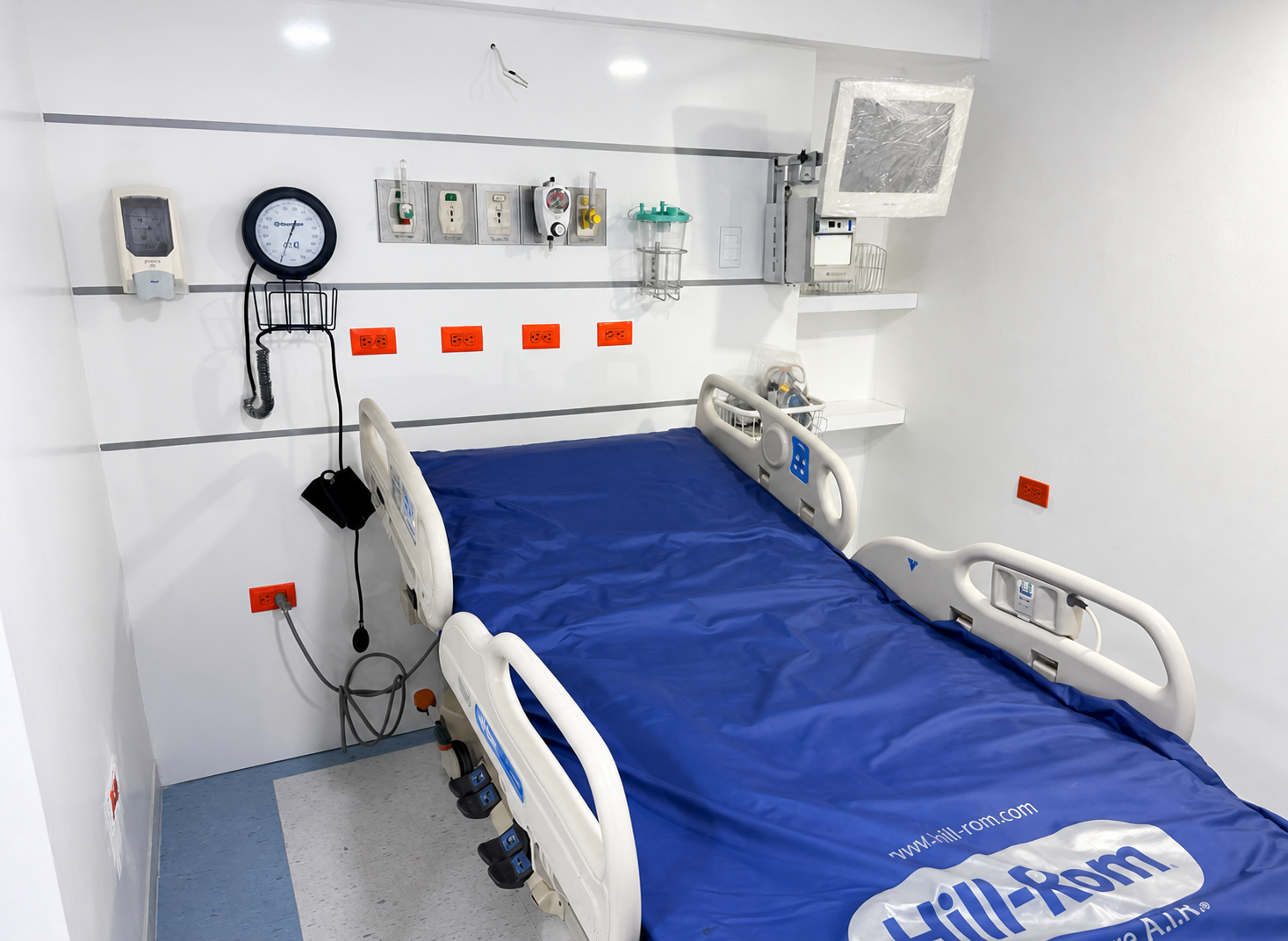 Hill-Rom bed in clinical demonstration room