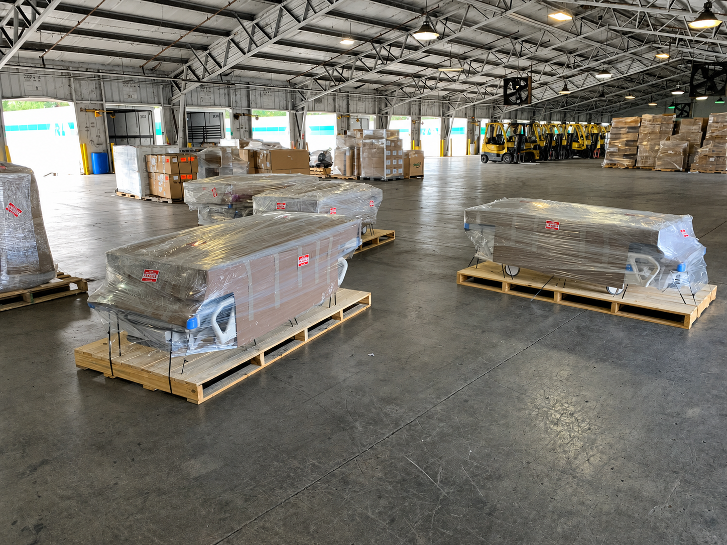 Medical bed warehouse inventory